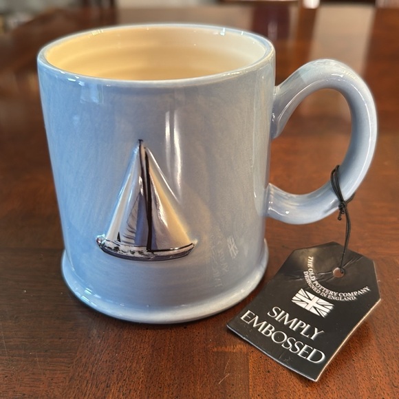 The Old Pottery Co. Other - Sailboat Mug The Old Pottery Company Coffee Blue Ceramic Embossed Cup